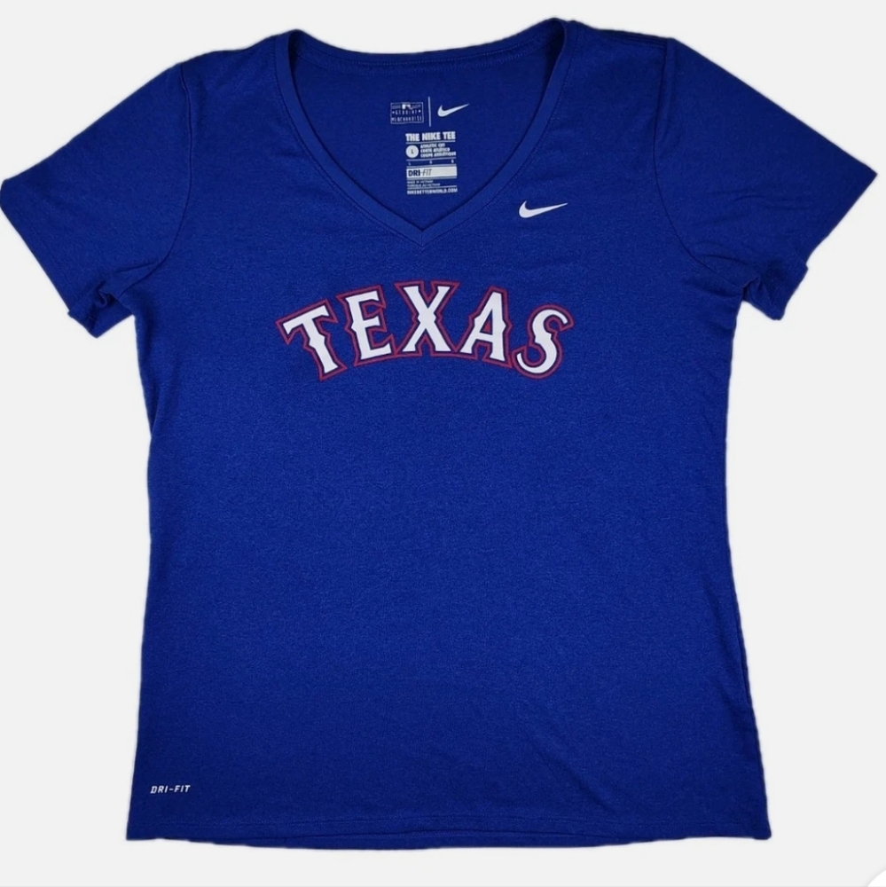 Nike Texas Rangers Women's VNeck Dri Fit Major League Baseball Sporty